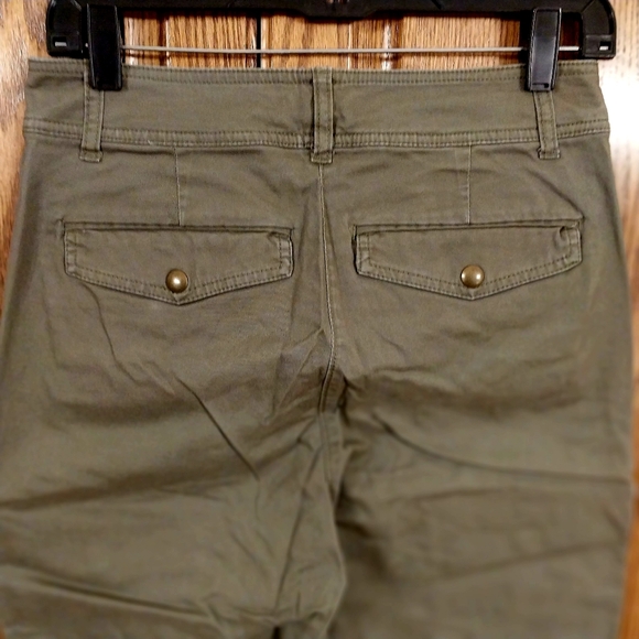 J.Crew Women's Size 4 Cropped Cargo Utility Pants‎ Olive Green Multi Pocketed - Picture 9 of 14
